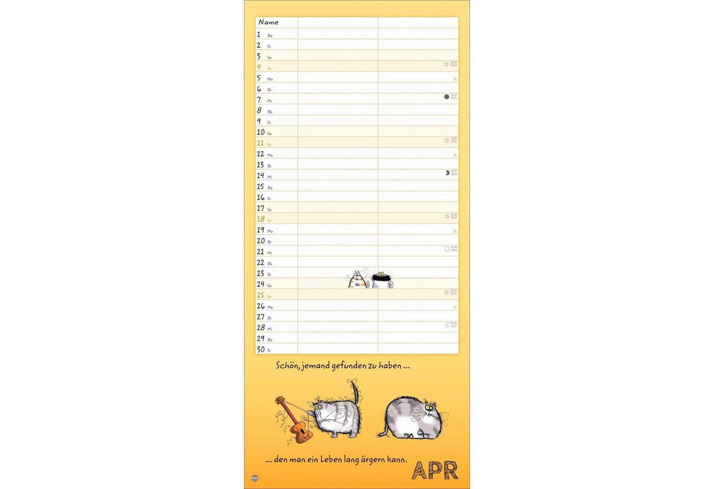HEYE Wandkalender Catzz Planer für zwei 2027