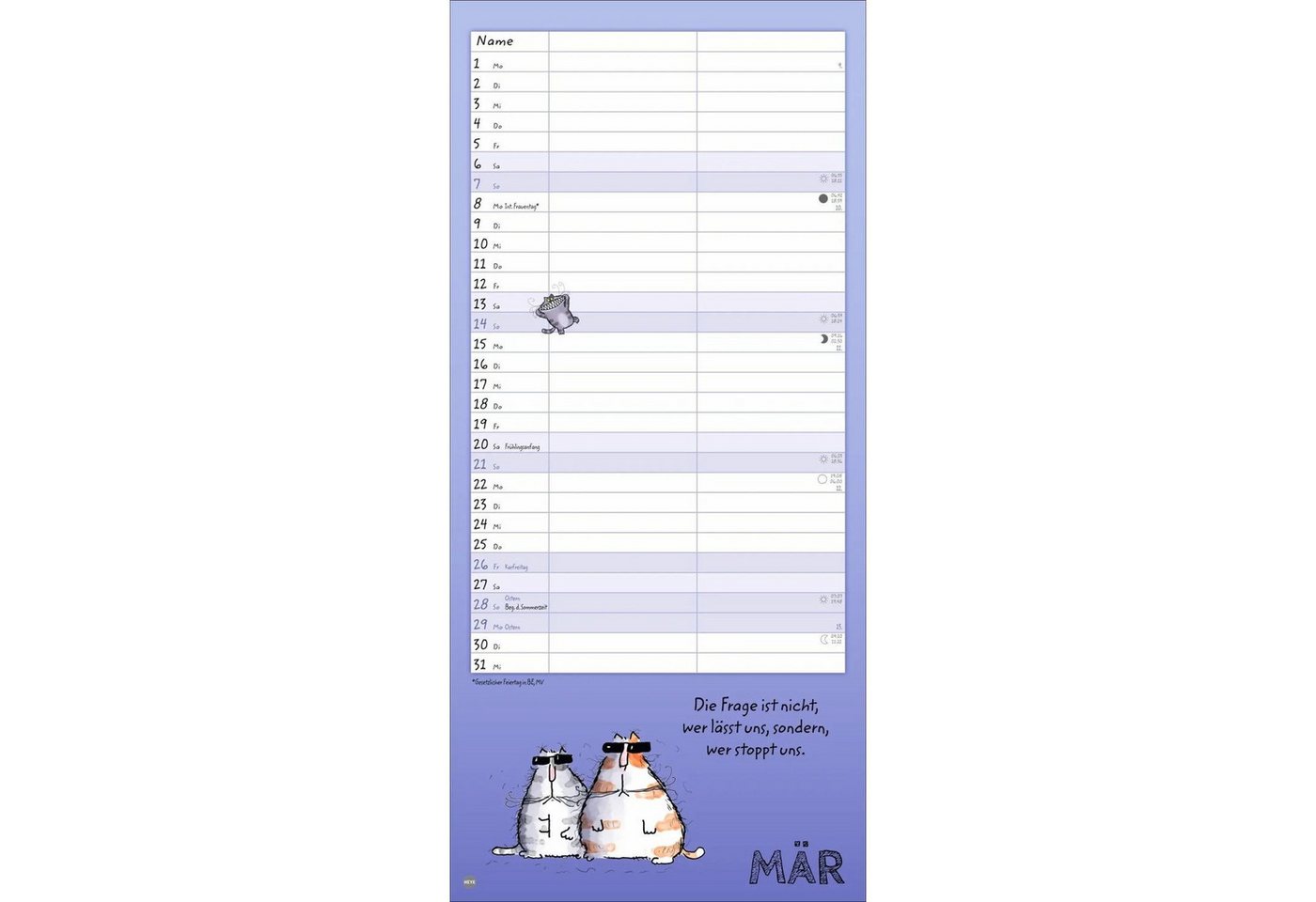 HEYE Wandkalender Catzz Planer für zwei 2027 Bild 2