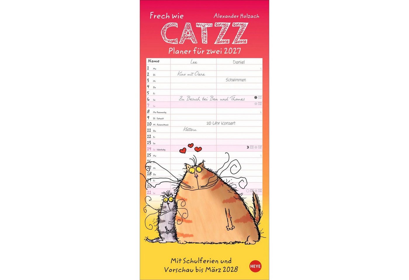 HEYE Wandkalender Catzz Planer für zwei 2027 Bild 3