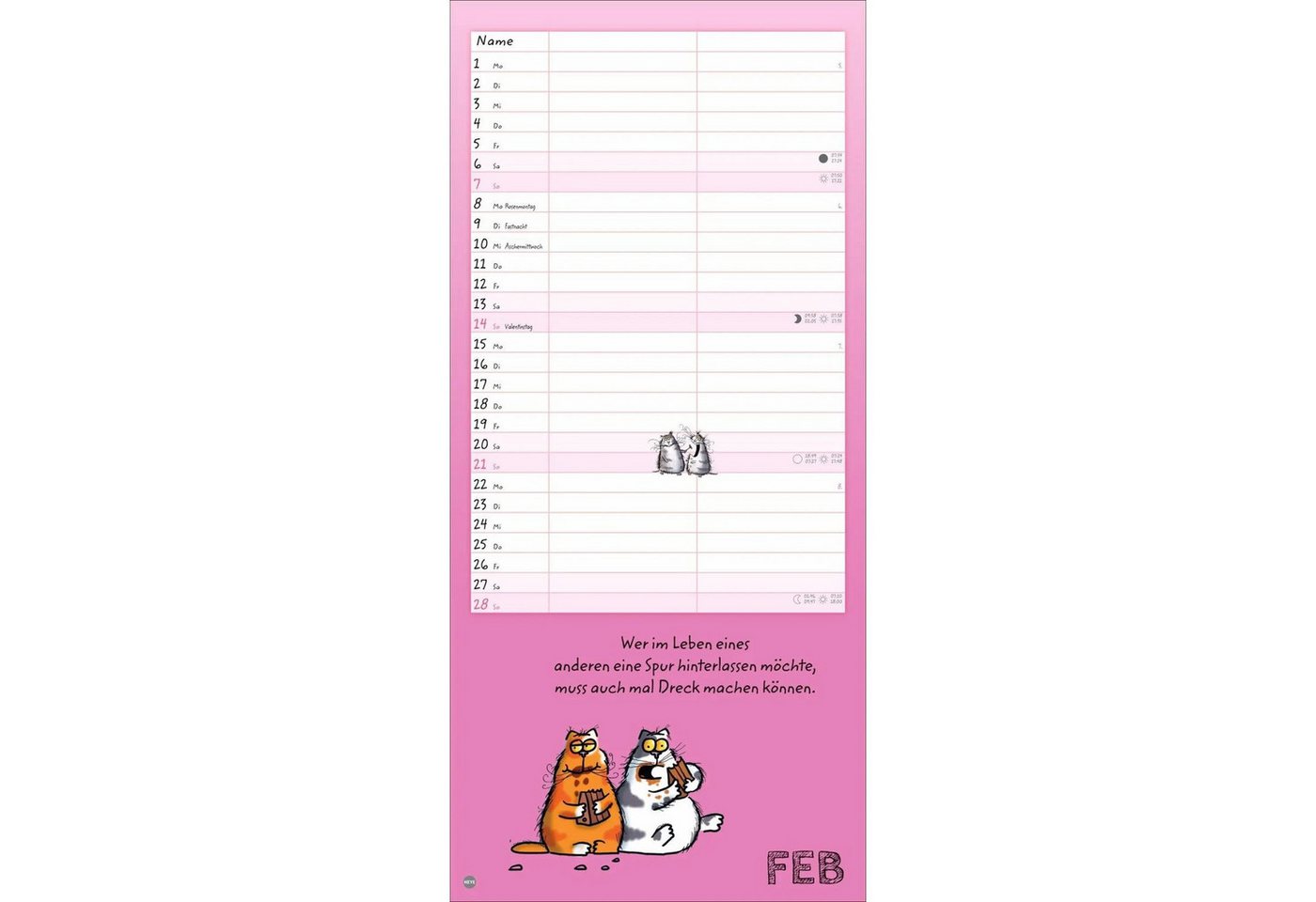 HEYE Wandkalender Catzz Planer für zwei 2027 Bild 4