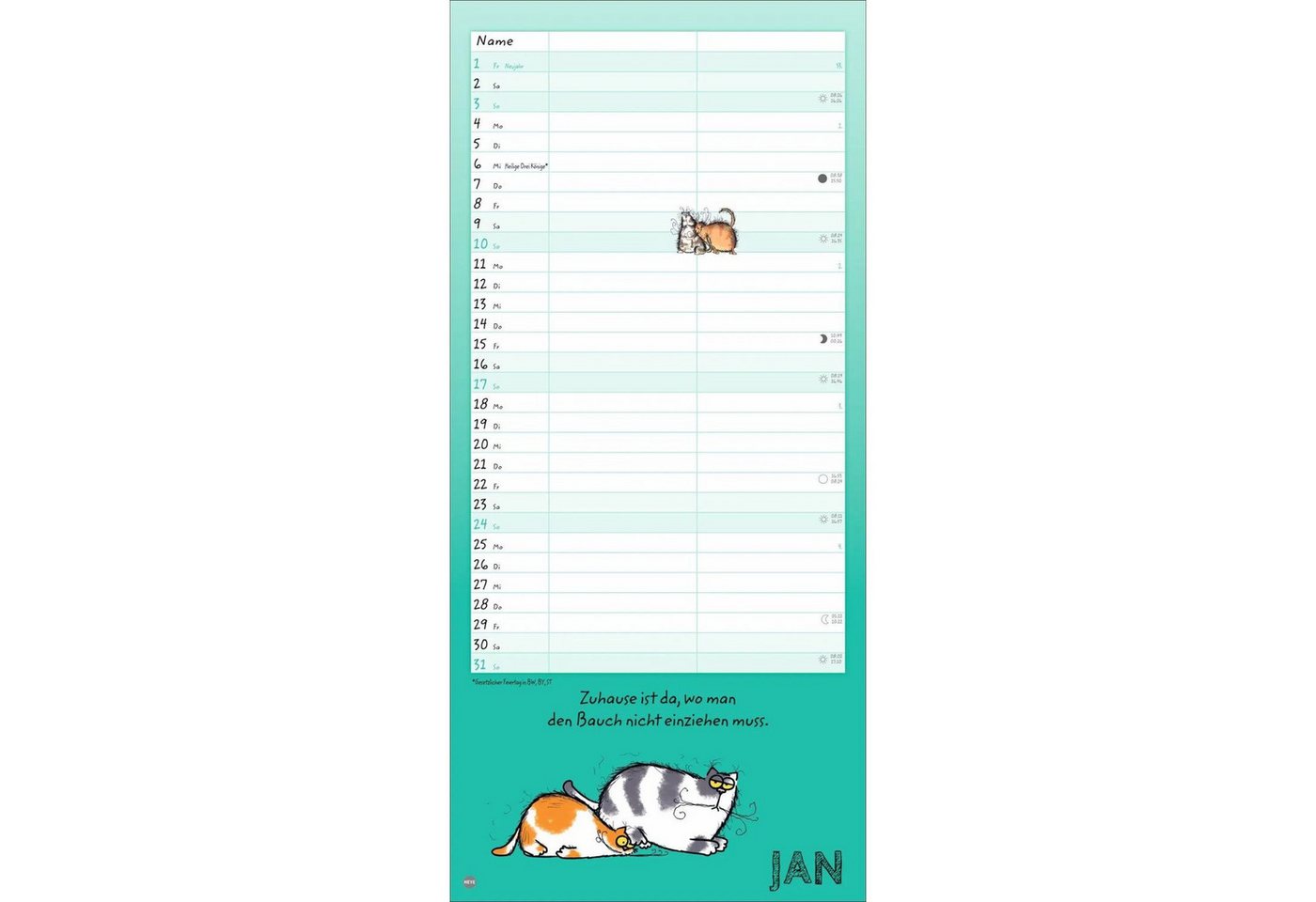 HEYE Wandkalender Catzz Planer für zwei 2027 Bild 5