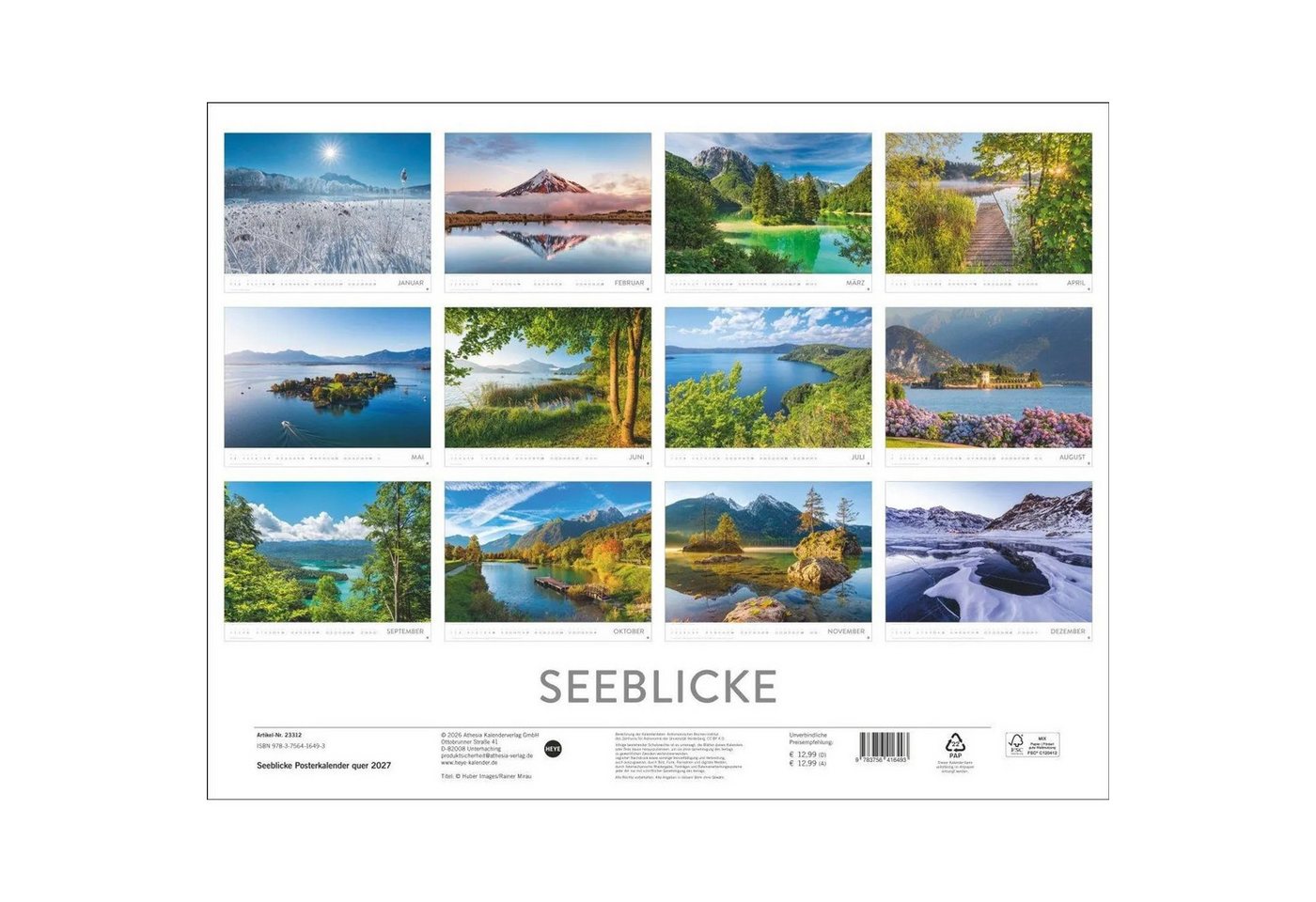 HEYE Wandkalender Seeblicke Posterkalender 2027 Bild 2