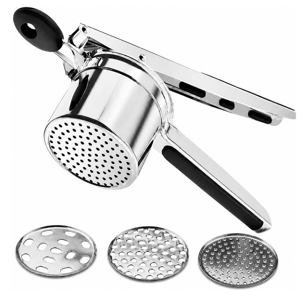 AFKSMILE Kartoffelpresse Kartoffelpresse & Spätzlepresse aus Edelstahl (440 ML) mit 3 Sieben, Für cremiges Kartoffelpüree, Spätzle, Obst Babybrei, Spülmaschinenfest Bild 4