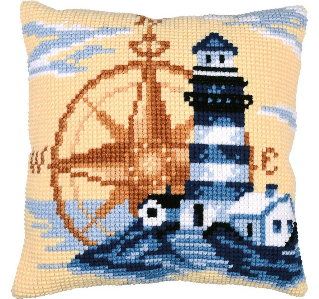 Vervaco Kreativset Vervaco Kreuzstich-Kissen-Set Navy - Stickbild vorgezeichnet, (Set, Vervaco embroidery Kit), Made in Europe Bild 2