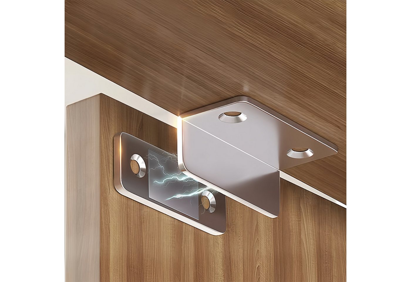 FOUORTUNATE-BEE Wandtürstopper Magnetischer Türstopper ohne Bohren für Schrank- & Zimmertüren (4 St), Unsichtbarer Türmagnet mit starkem Halt für Schiebe- & Möbeltüren Bild 4