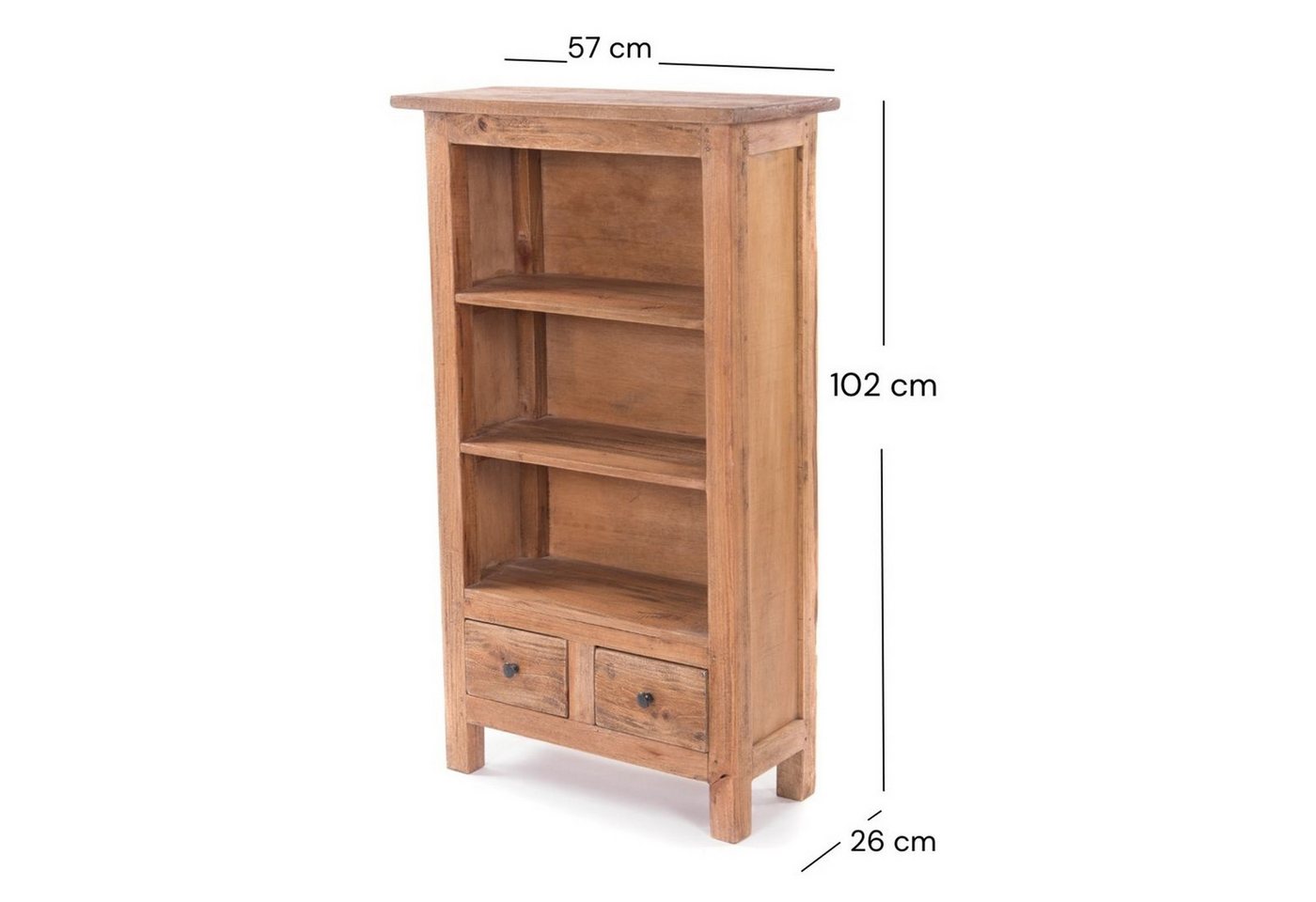 DESIGN DELIGHTS Regal BÜCHERSCHRANK "LIBROS", Altholz massiv Holz, 102 cm, Holzregal Bild 2