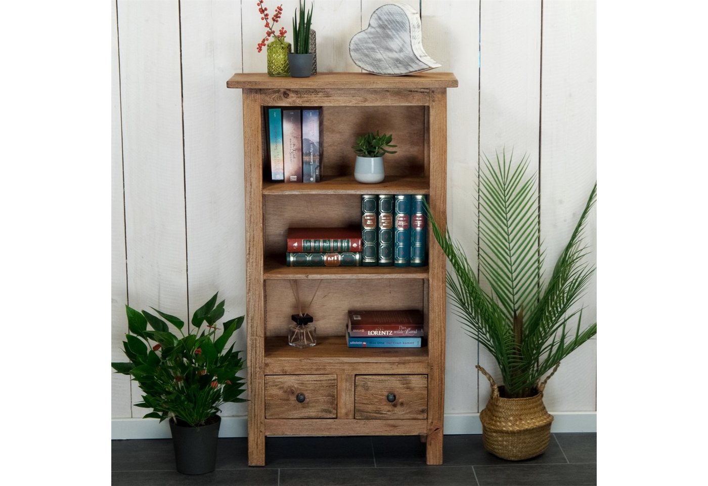 DESIGN DELIGHTS Regal BÜCHERSCHRANK "LIBROS", Altholz massiv Holz, 102 cm, Holzregal Bild 3