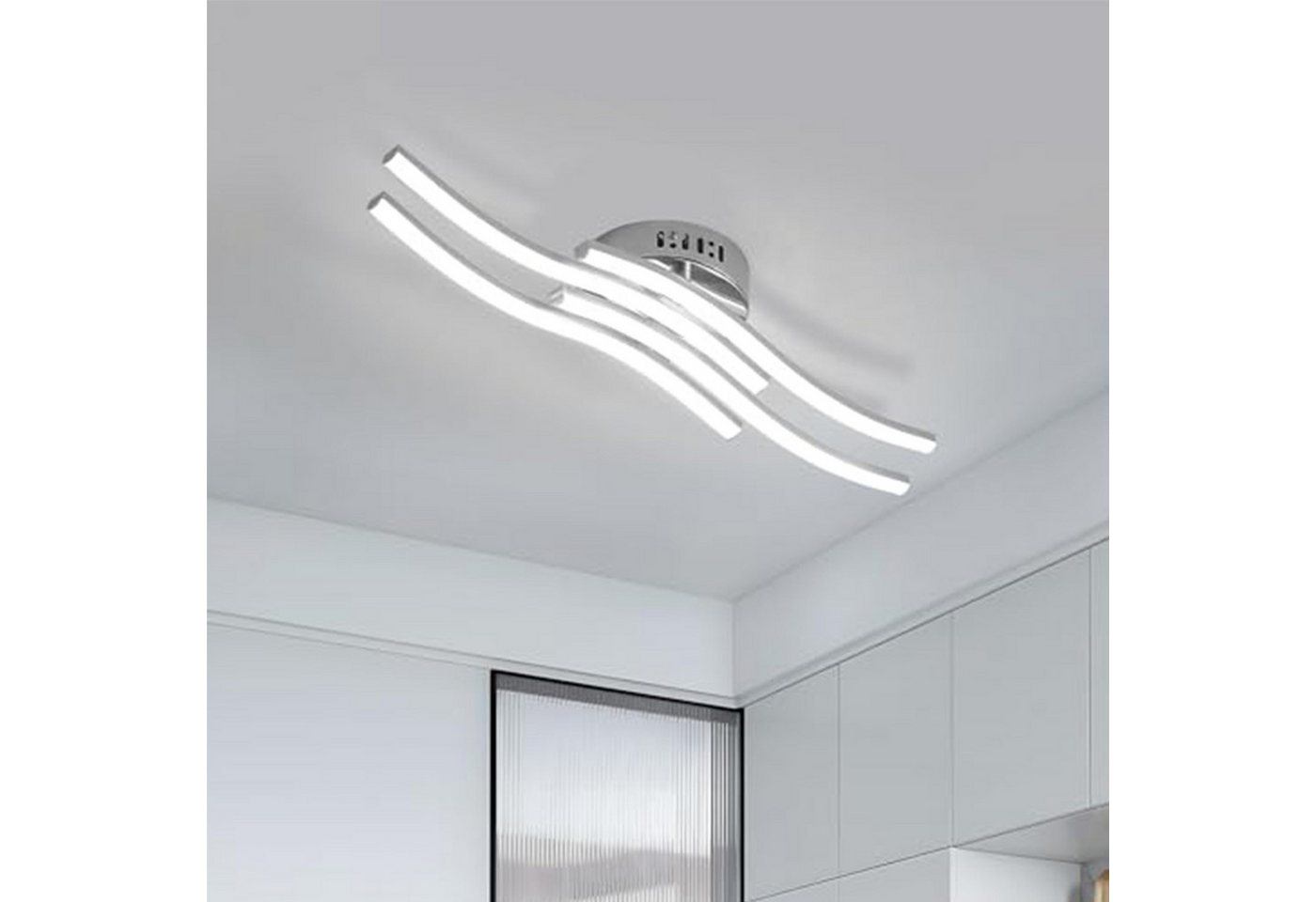 Riserva LED Dekolicht LED Deckenleuchte Silber 24W 4000K moderne Deckenlampe, LED wechselbar Bild 2