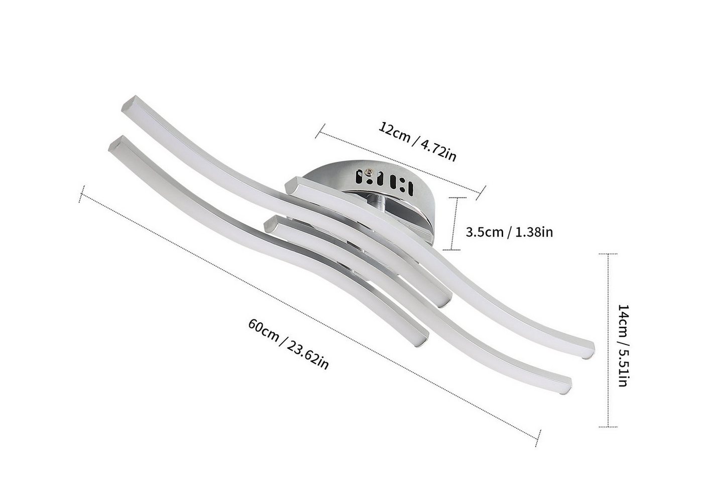 Riserva LED Dekolicht LED Deckenleuchte Silber 24W 4000K moderne Deckenlampe, LED wechselbar Bild 3