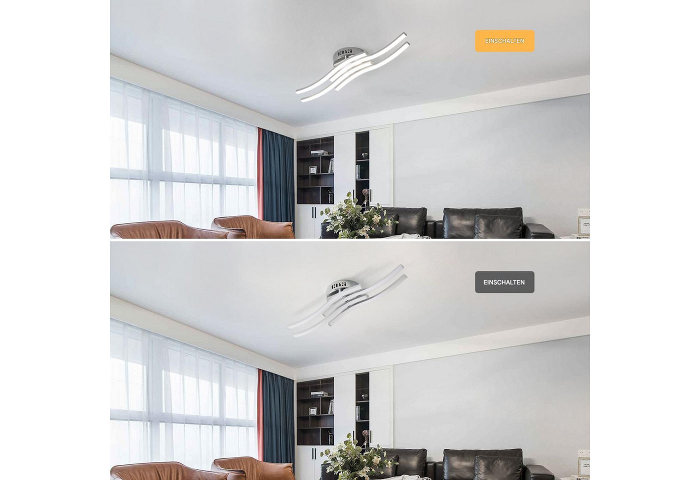 Riserva LED Dekolicht LED Deckenleuchte Silber 24W 4000K moderne Deckenlampe, LED wechselbar Bild 5