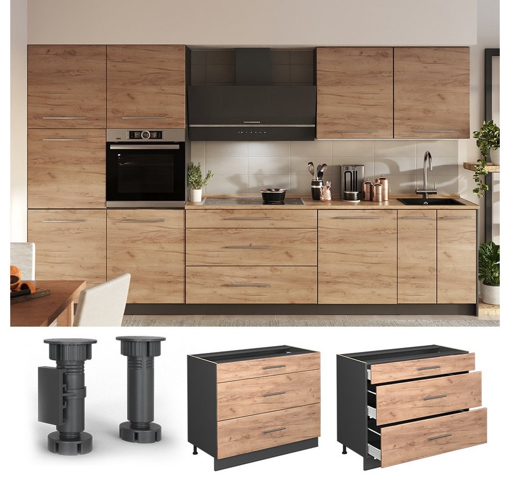 Vicco Unterschrank Fame-Line, Goldkraft Eiche/Anthrazit, 100 cm, AP Eiche (1-St) Bild 5