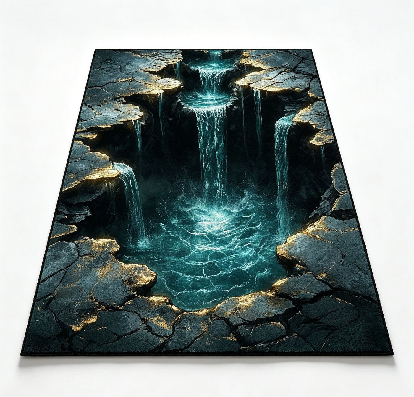 Jumpeak Teppich 3D-Optik-Teppiche, Wasserfall-Motive, rutschfeste Kurzflor-Teppiche, Rechteck, Höhe: 5 mm, Rectangular, 5mm dick, faux cashmere, indoor rug, machine-washable rug Bild 2