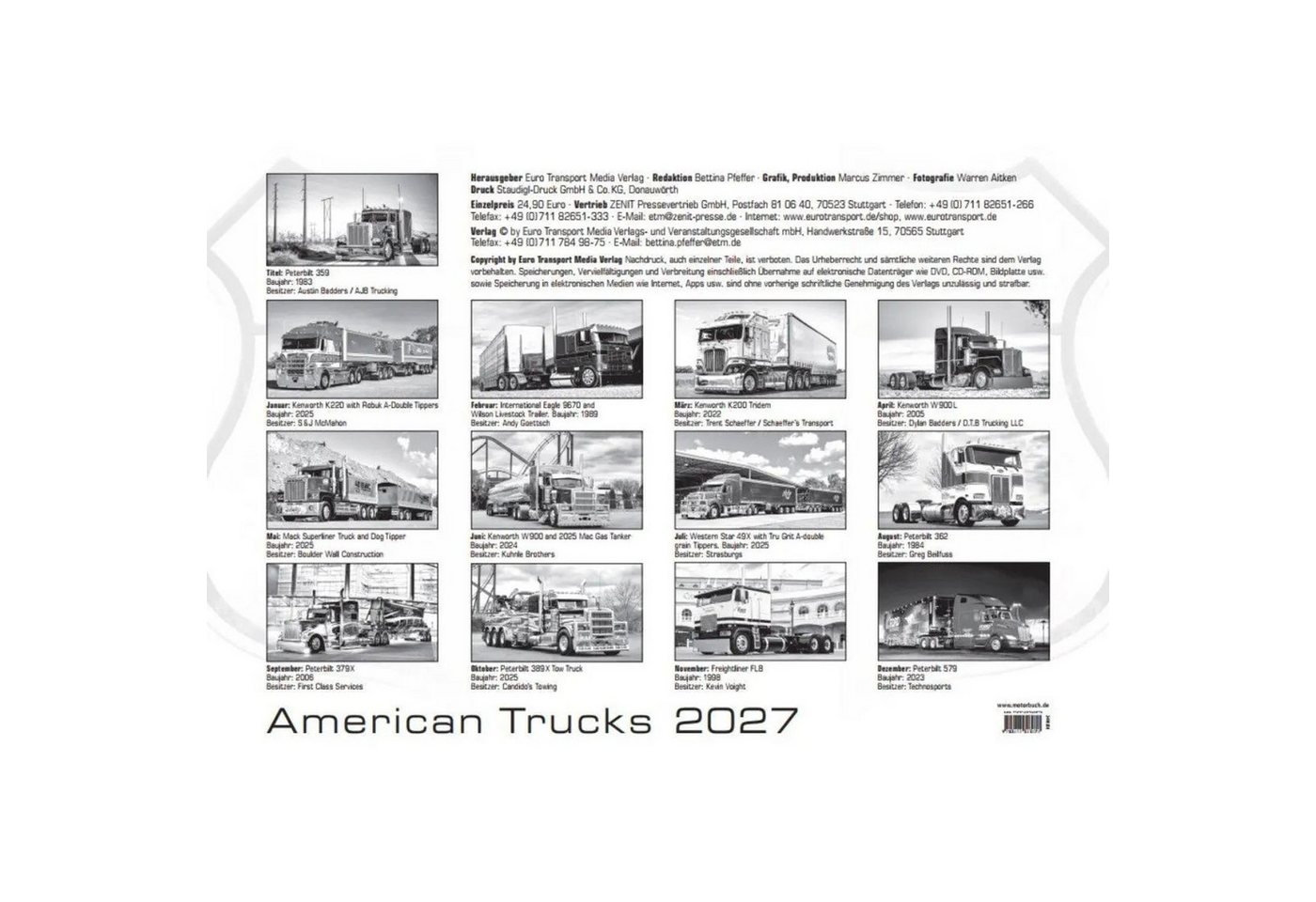 Motorbuch Wandkalender American Trucks Kalender 2027 Bild 5
