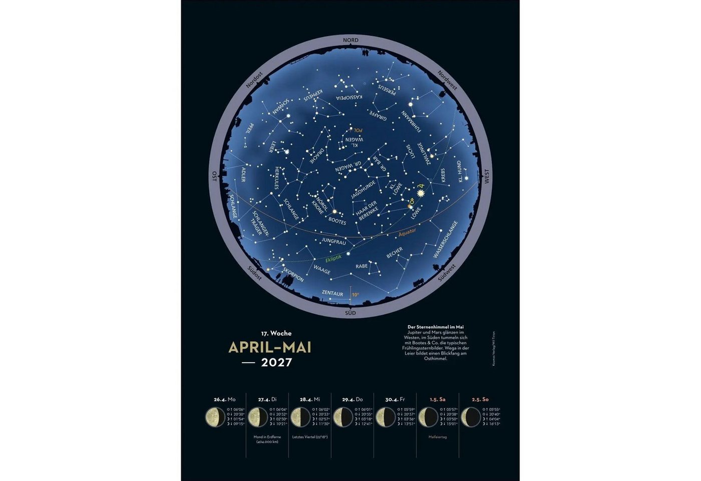 HEYE Wandkalender KOSMOS Himmelsjahr Wochen-Kulturkalender 2027 - Der Wandkalender... Bild 2