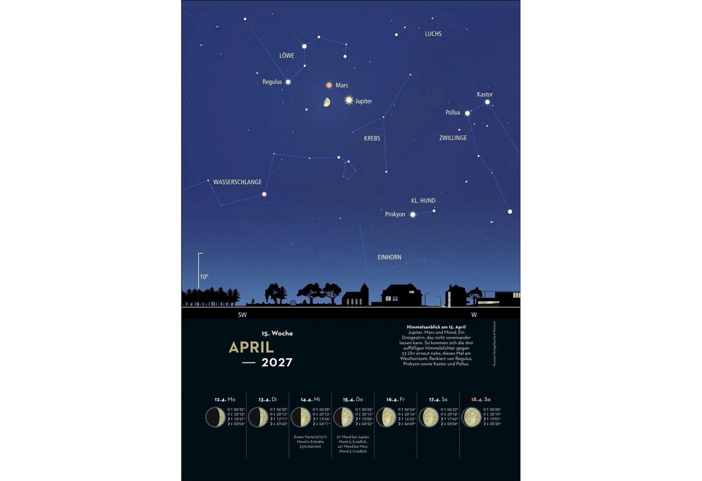 HEYE Wandkalender KOSMOS Himmelsjahr Wochen-Kulturkalender 2027 - Der Wandkalender... Bild 5