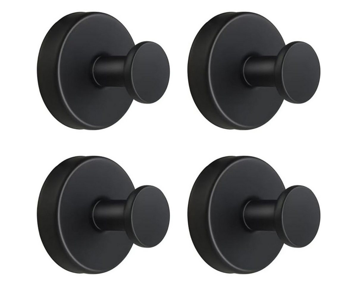 BlingBin Handtuchhaken 2/4Stück Saugnapfhaken,Saugnapf Haken,Schwarz Hooks, Badezimmer, Duschen, Türen, (4 Stück, 4-St., Edelstahl Wasserdicht Saughalter), für Badezimmer Küche Glatte Fenster Wand Glas