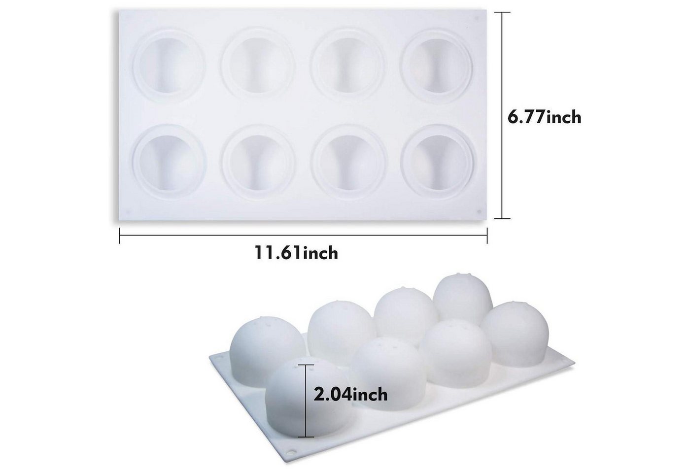 LuxusKollektion Silikonform Silikonform Kugel 8 Hohlraeume 2er Pack Bild 2