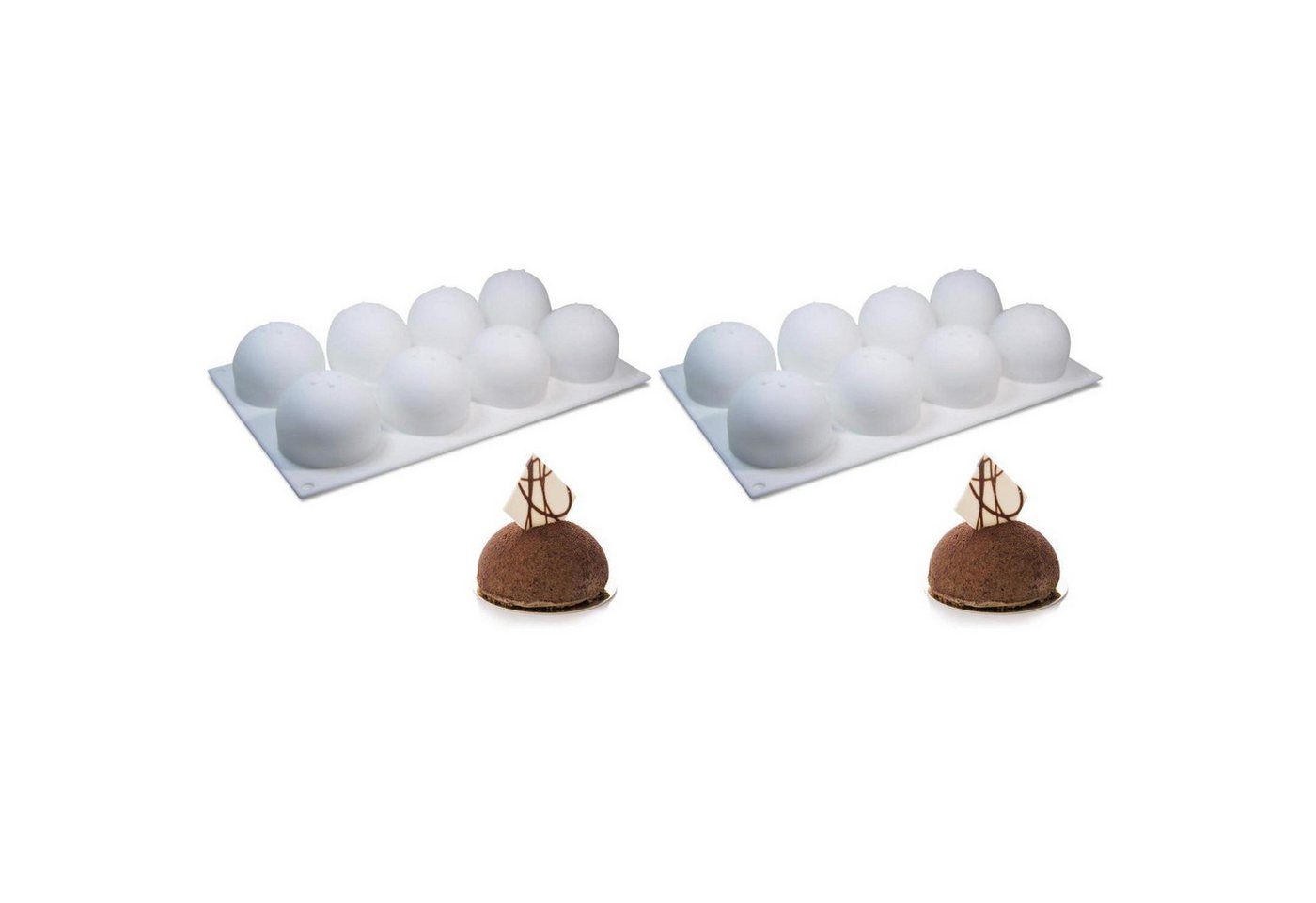 LuxusKollektion Silikonform Silikonform Kugel 8 Hohlraeume 2er Pack Bild 3
