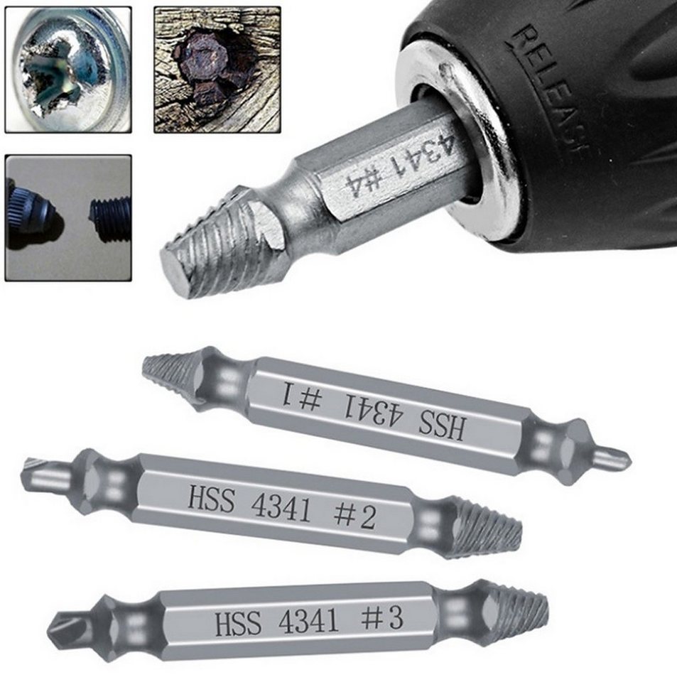 BAYLI Multitool Beschädigte Schraubenausdreher Satz 12-tlg., Speed Out Linksausdreher Bild 3