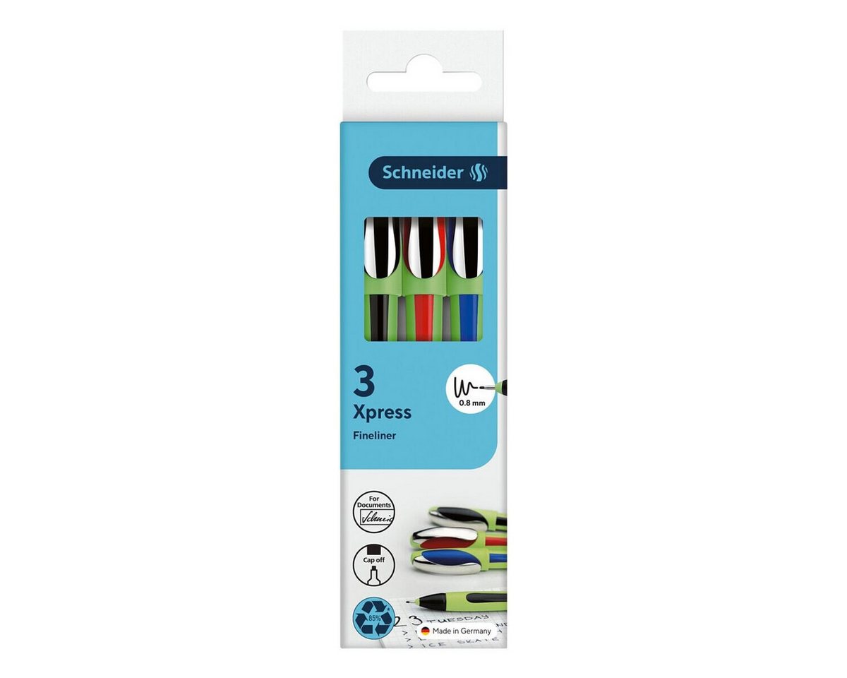 Schneider Fineliner XPress, (3-tlg), dokumentenecht, mit Kappe Bild 2