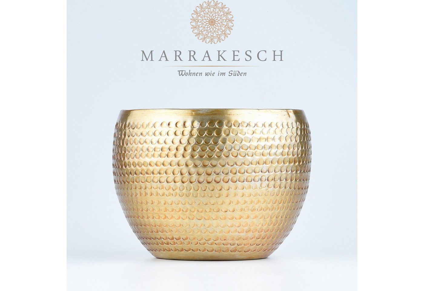 Marrakesch Orient & Mediterran Interior Übertopf Vaso da fiori decorativo moderno Elis Gold, 15 cm (1 St), Handarbeit Bild 3