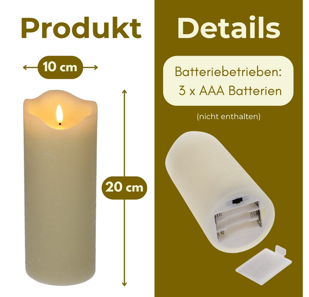 GarPet LED-Kerze LED Kerze mit Timerfunktion Echtwachs LED Kerzen Elektrische Kerze Bild 3