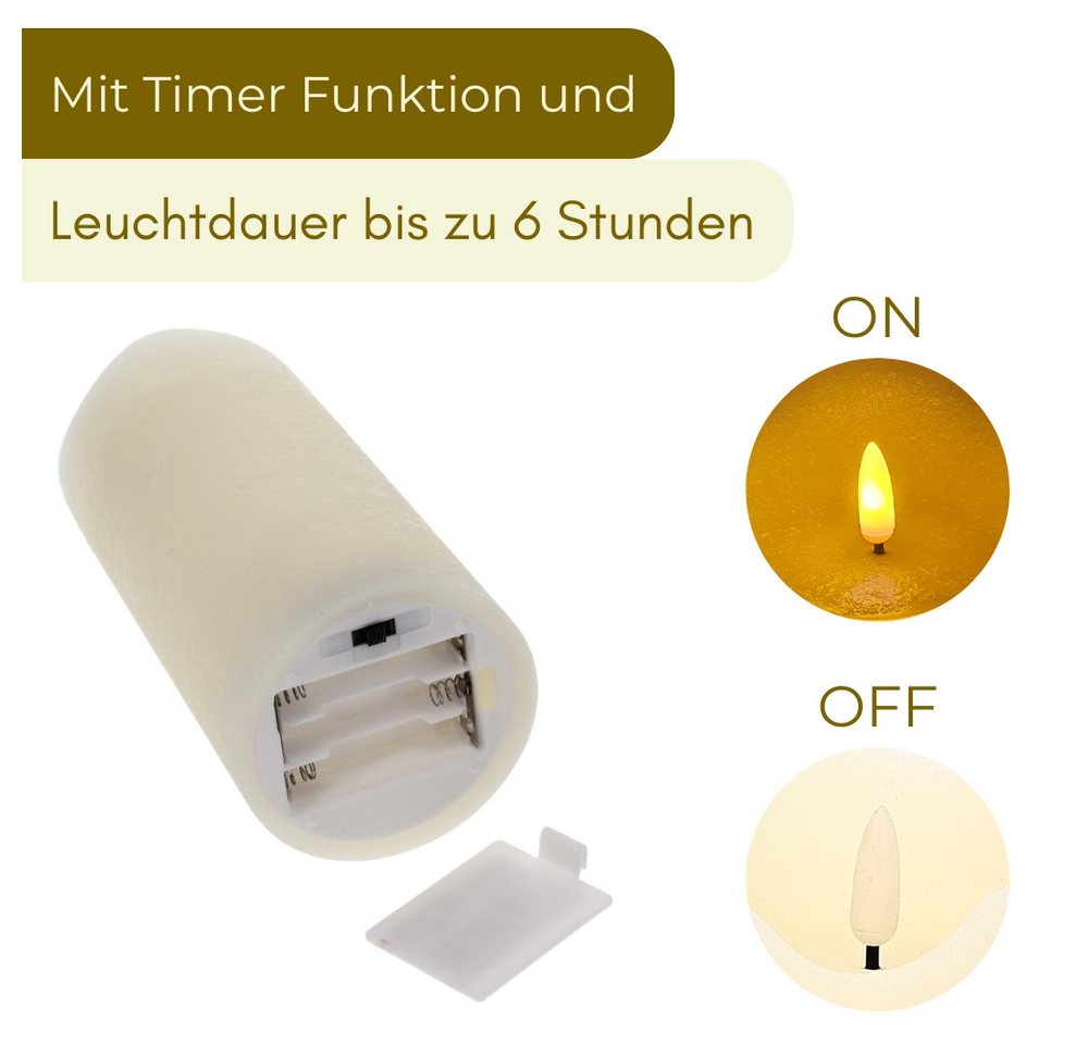 GarPet LED-Kerze LED Kerze mit Timerfunktion Echtwachs LED Kerzen Elektrische Kerze Bild 4