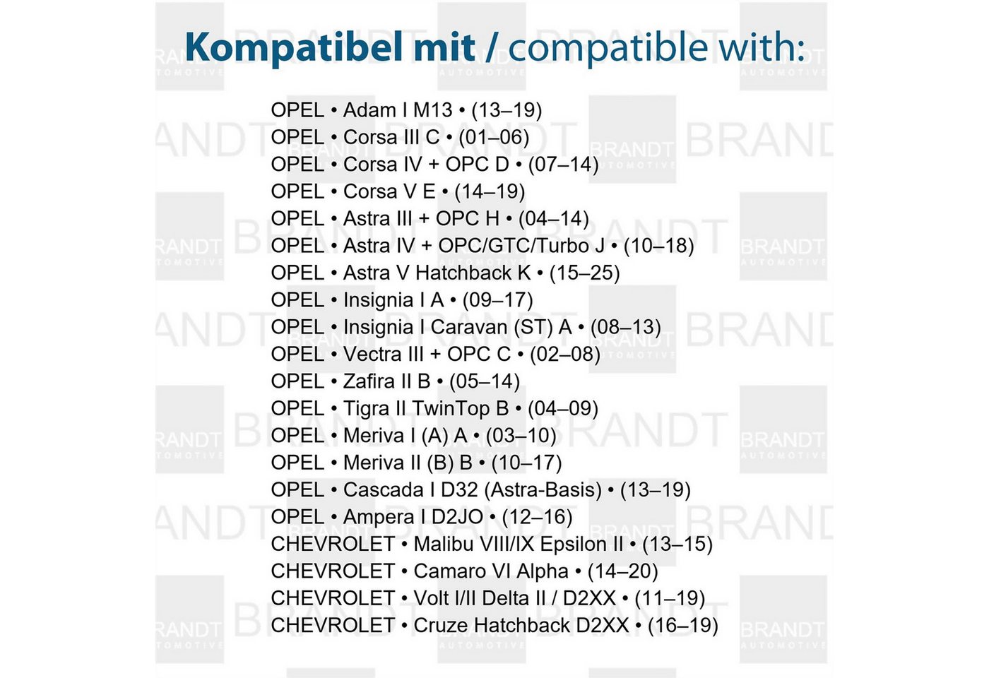 BRANDT AUTOMOTIVE KFZ-Ersatzleuchte LED Kennzeichenleuchten Auto Kennzeichenbeleuchtung, für Opel Adam (13–19), Ampera (12–16), Astra H +OPC H (04–14), Ast... Bild 5