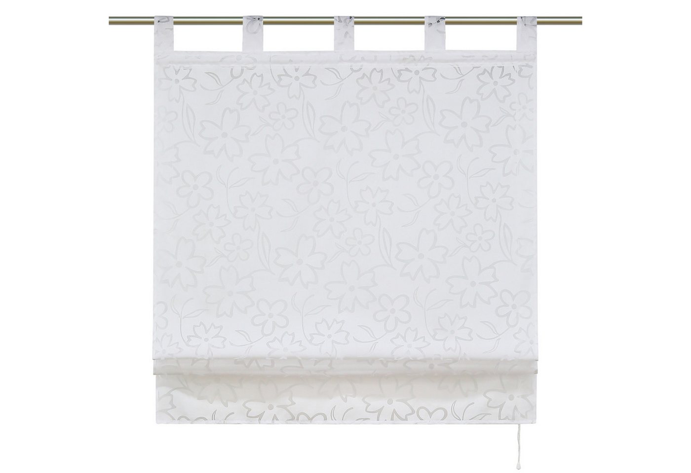 Delien Raffrollo Jessica, mit Schlaufen, Ausbrenner Blumen Voile Rollo Bild 4
