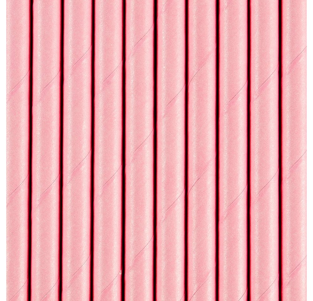 partydeco Trinkhalme, Papierstrohhalme 19cm rosa 10er Set Bild 2
