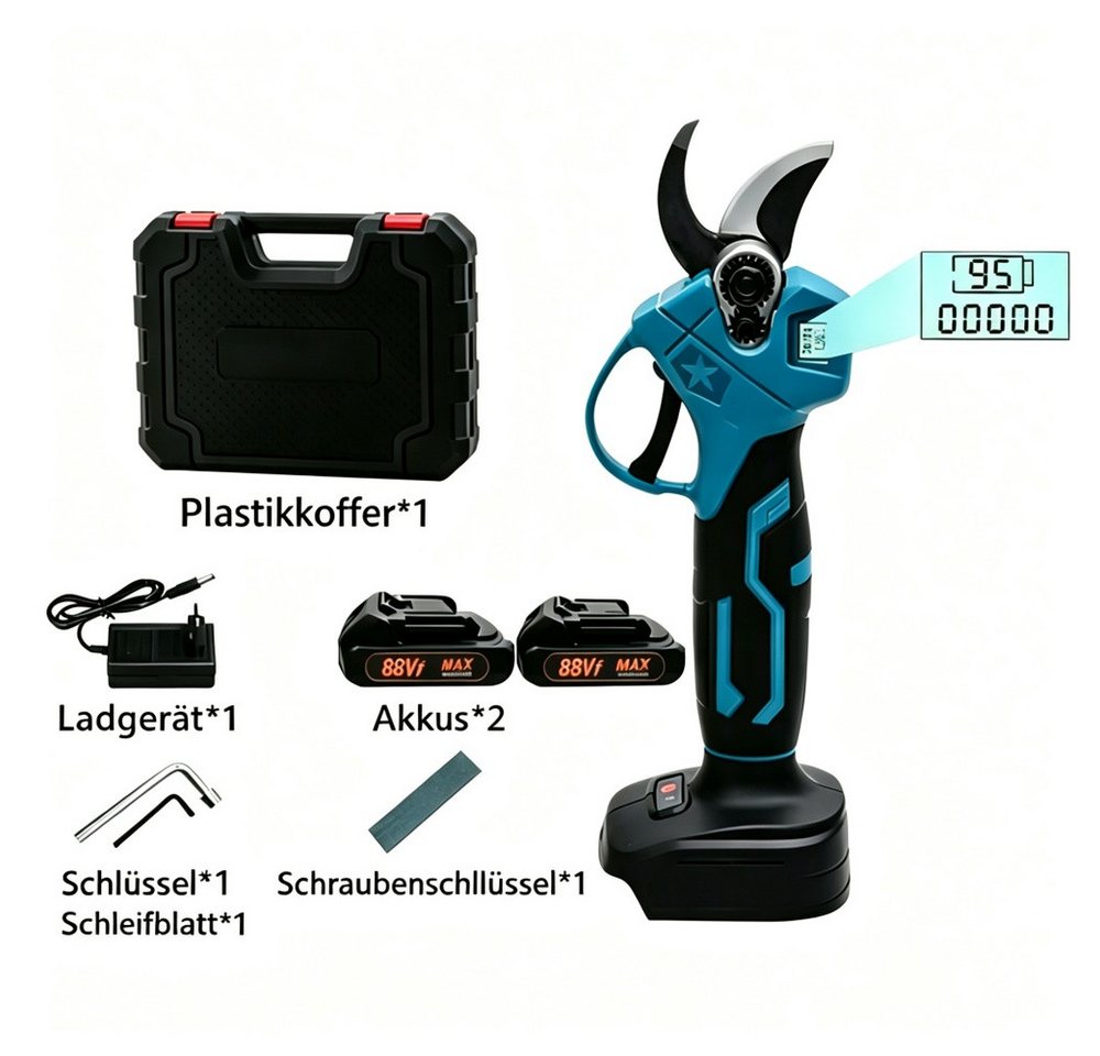 ANTCOOL Astschere Akku-Astschere 88Vf, SK5 30mm, Elektro-Gartenschere mit Zählerfunktion Bild 2