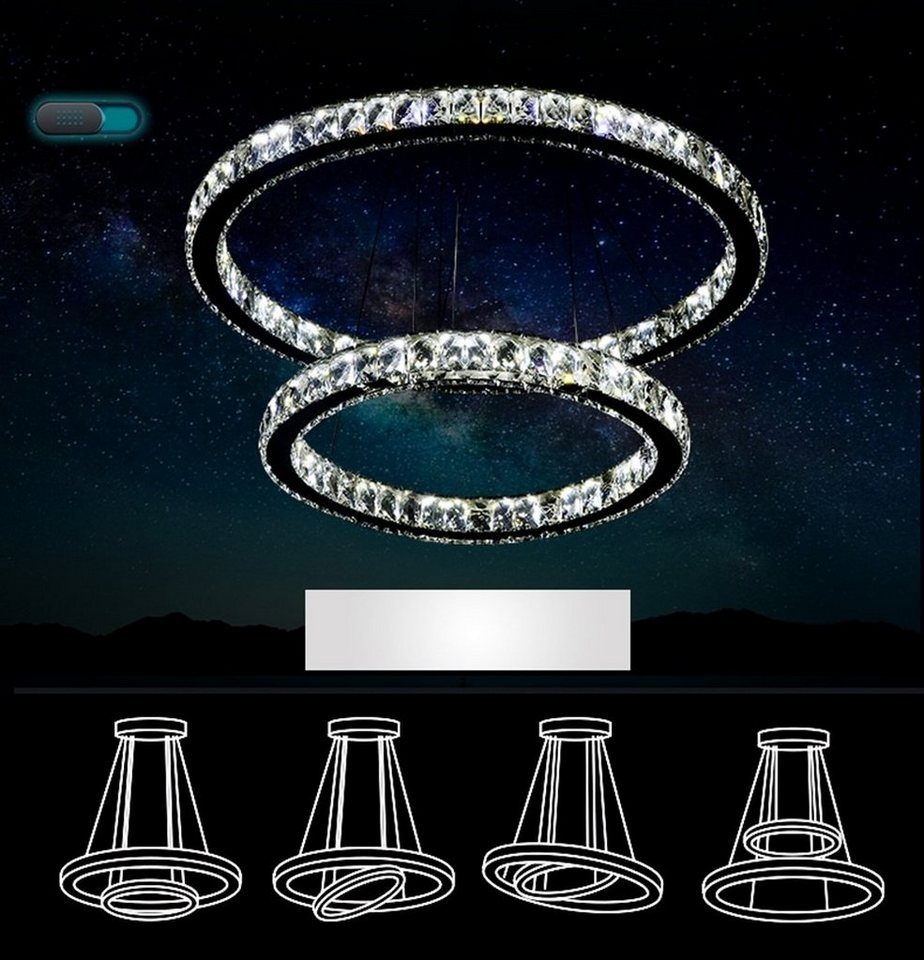Euroton LED Deckenleuchte LED Kristalleuchten klare schöne Deckenleuchten mit Fernbedienung, LED fest integriert, Einstellbar, Sehr hochwertig und Schick Bild 3