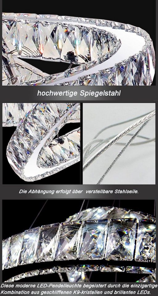 Euroton LED Deckenleuchte LED Kristalleuchten klare schöne Deckenleuchten mit Fernbedienung, LED fest integriert, Einstellbar, Sehr hochwertig und Schick Bild 4