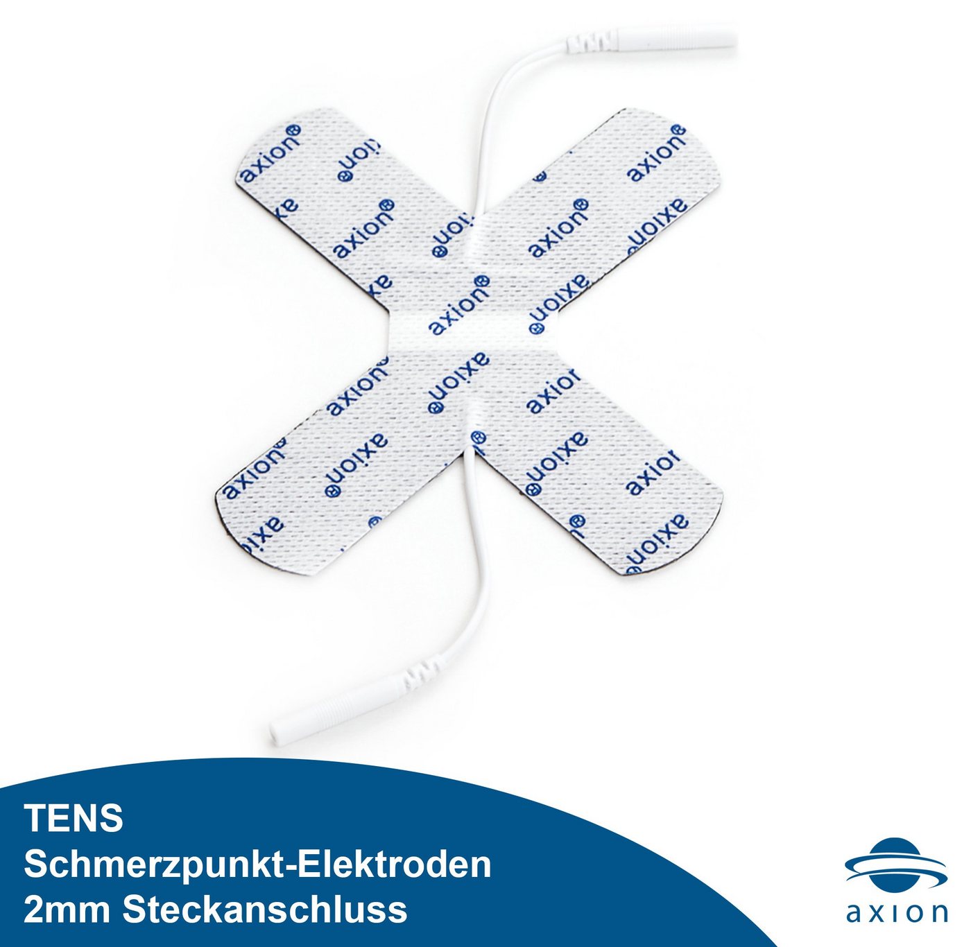 Axion Elektrodenpads Patentierte TENS EMS Schmerzpunkt-Elektroden 100 x 90 mm, Packung 2 St.,mit 2mm Steckanschluss Bild 2