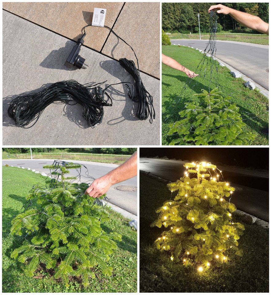 Coen Bakker Deco BV LED-Lichternetz LED Lichternetz Trapez Kegel Warmweiß Netz für Weihnachtsbaum Baum, 80-flammig, 80 LEDs geeignet für Bäume mit einer Höhe von 0,90m - 1,30m Bild 5
