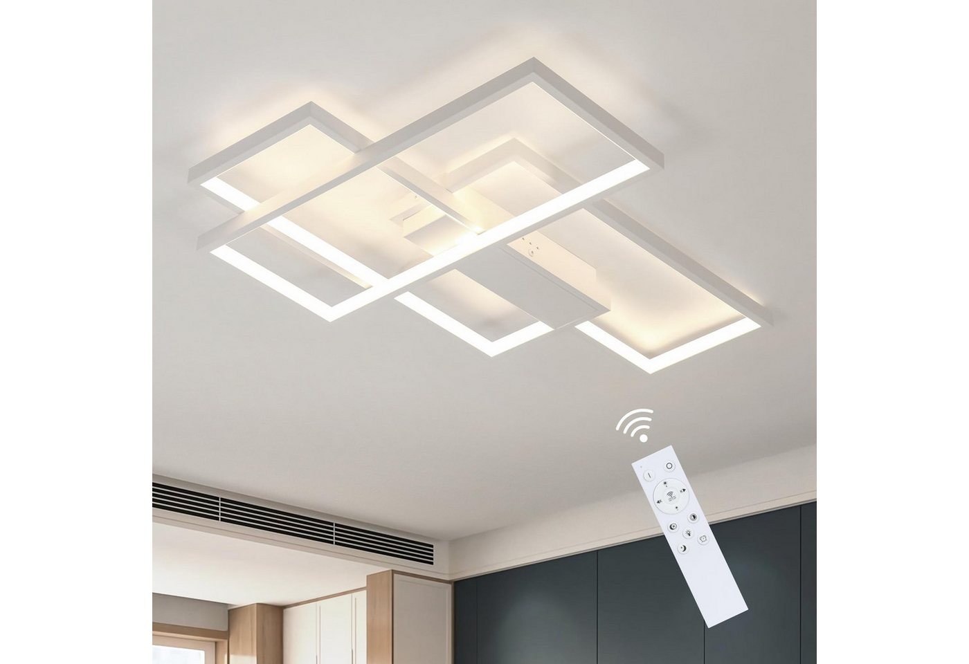 Nettlife LED Deckenleuchte Wohnzimmerlampe mit Fernbedienung Geometrisch, Dimmbar, Warmweiß, Neutralweiß, Kaltweiß, Für Wohnzimmer Schlafzimmer Esszimmer Büro Bild 3