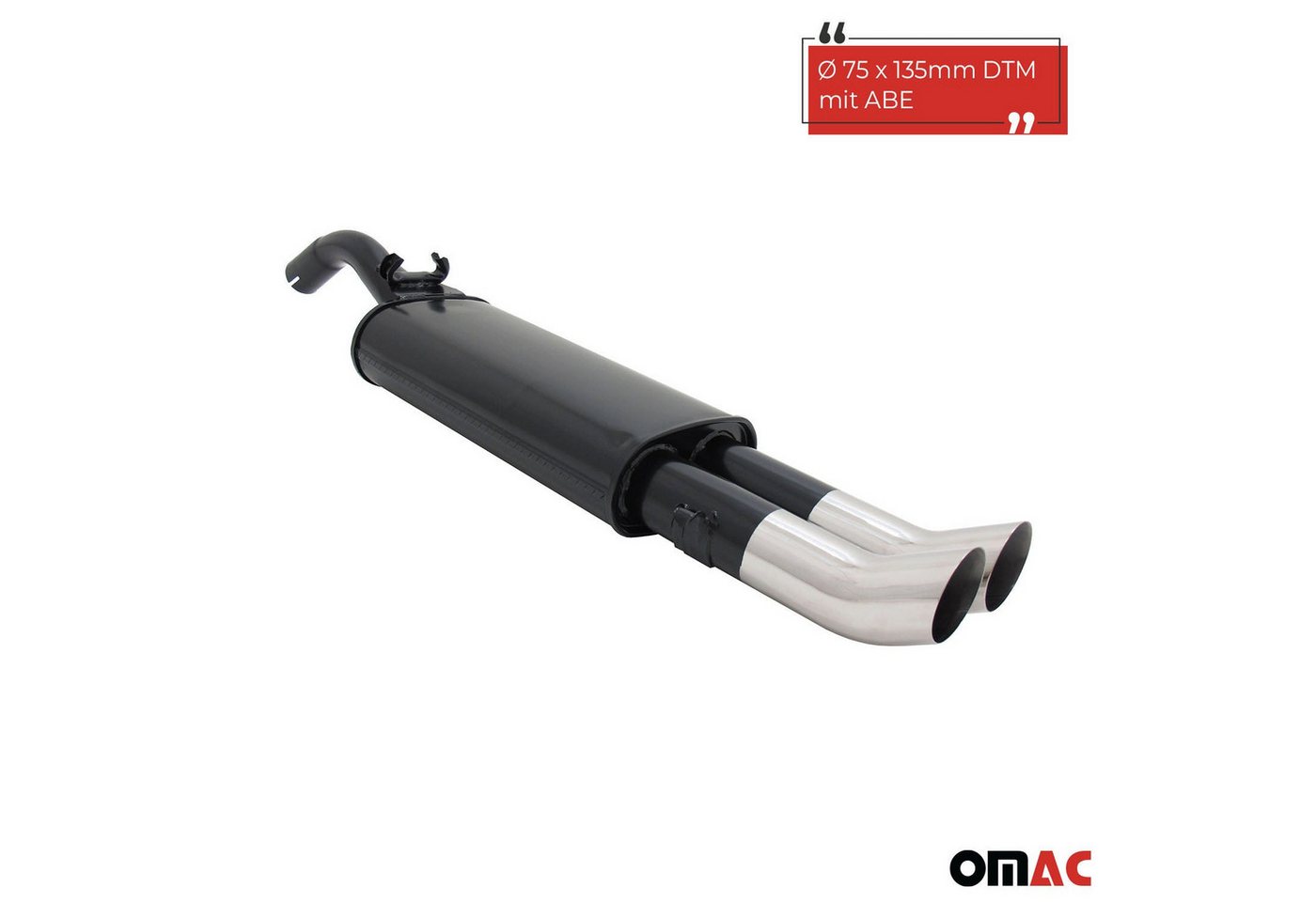 OMAC Auspuff-Flexrohr Novus Sportauspuff für VW Golf 2 19E 2x76mm Endschalldämpfer mit ABE, (1-tlg), Leicht austauschbar - Doppelter Ausgang Bild 2