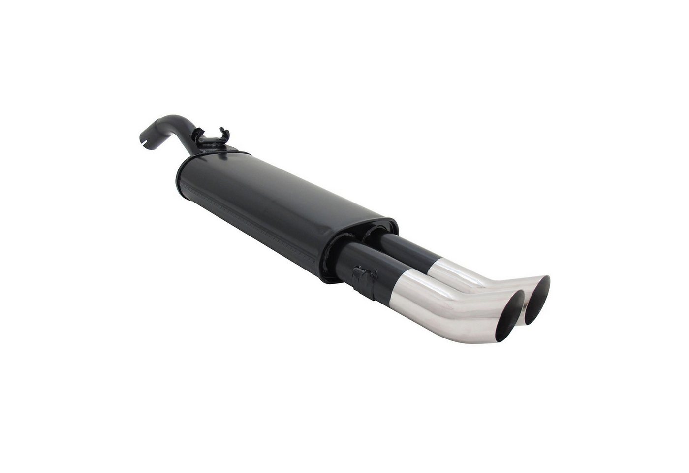 OMAC Auspuff-Flexrohr Novus Sportauspuff für VW Golf 2 19E 2x76mm Endschalldämpfer mit ABE, (1-tlg), Leicht austauschbar - Doppelter Ausgang Bild 3