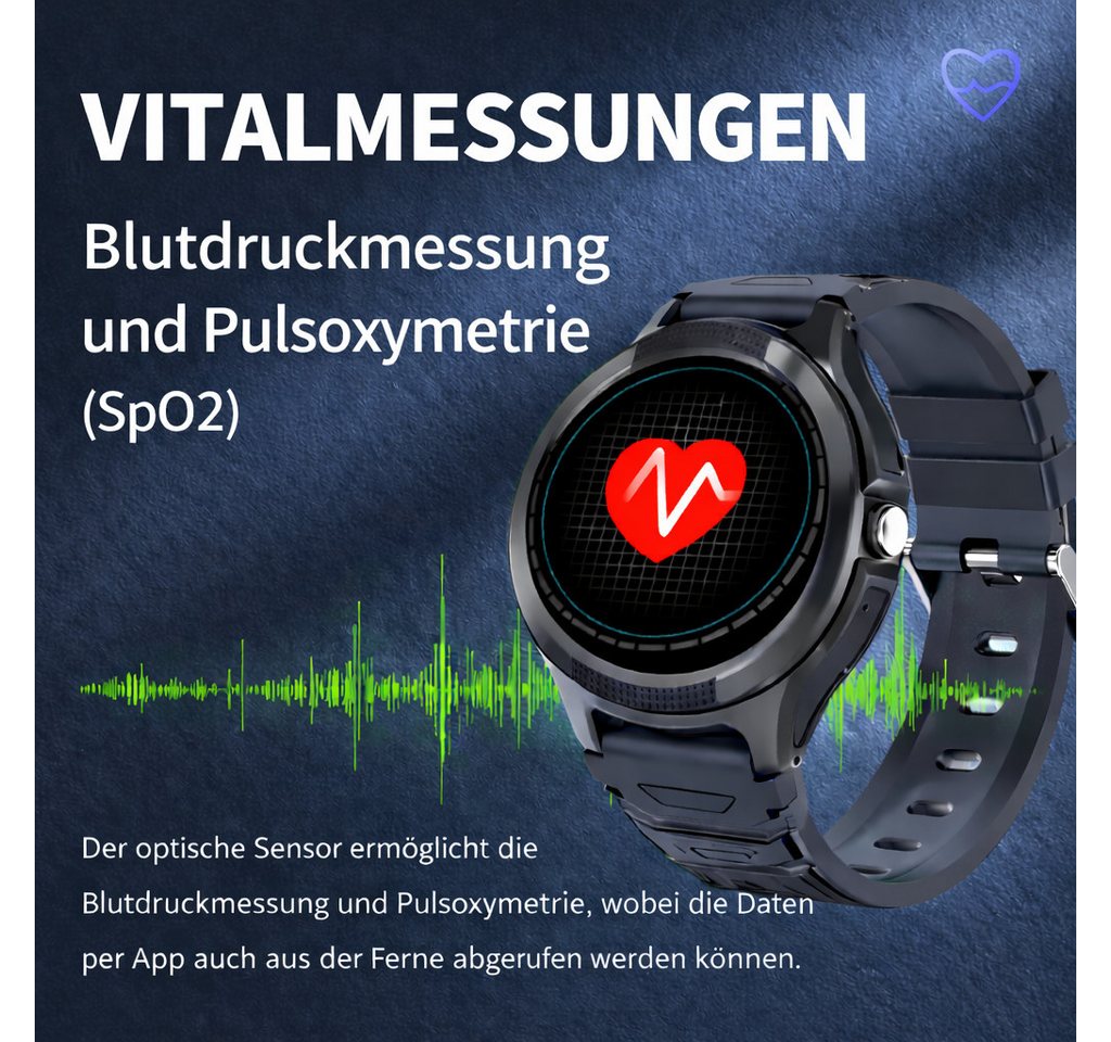 NikuTRAX Krankenpflegeuhr Seniorenuhr NC120S 4G: mit Sturzerkennung, Vitalmessung & GPS-Tracking Bild 5