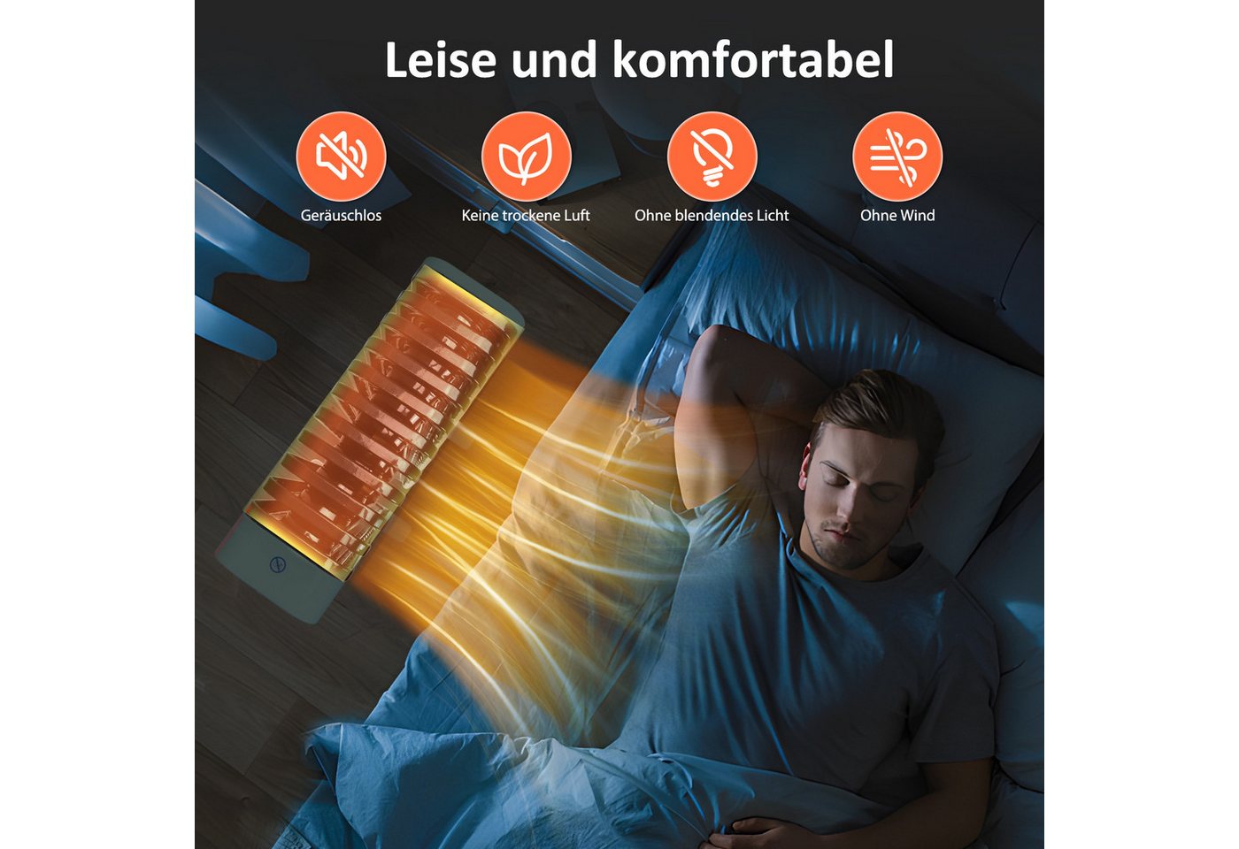 Aigostar Ölradiator Energiesparend Heizkörper mit Thermostat, Mobiler Elektro Heizkörper, 2500 W, Schnelle Wärme, Geräuschlose, Überhitzungsschutz, Kippschutz Bild 2