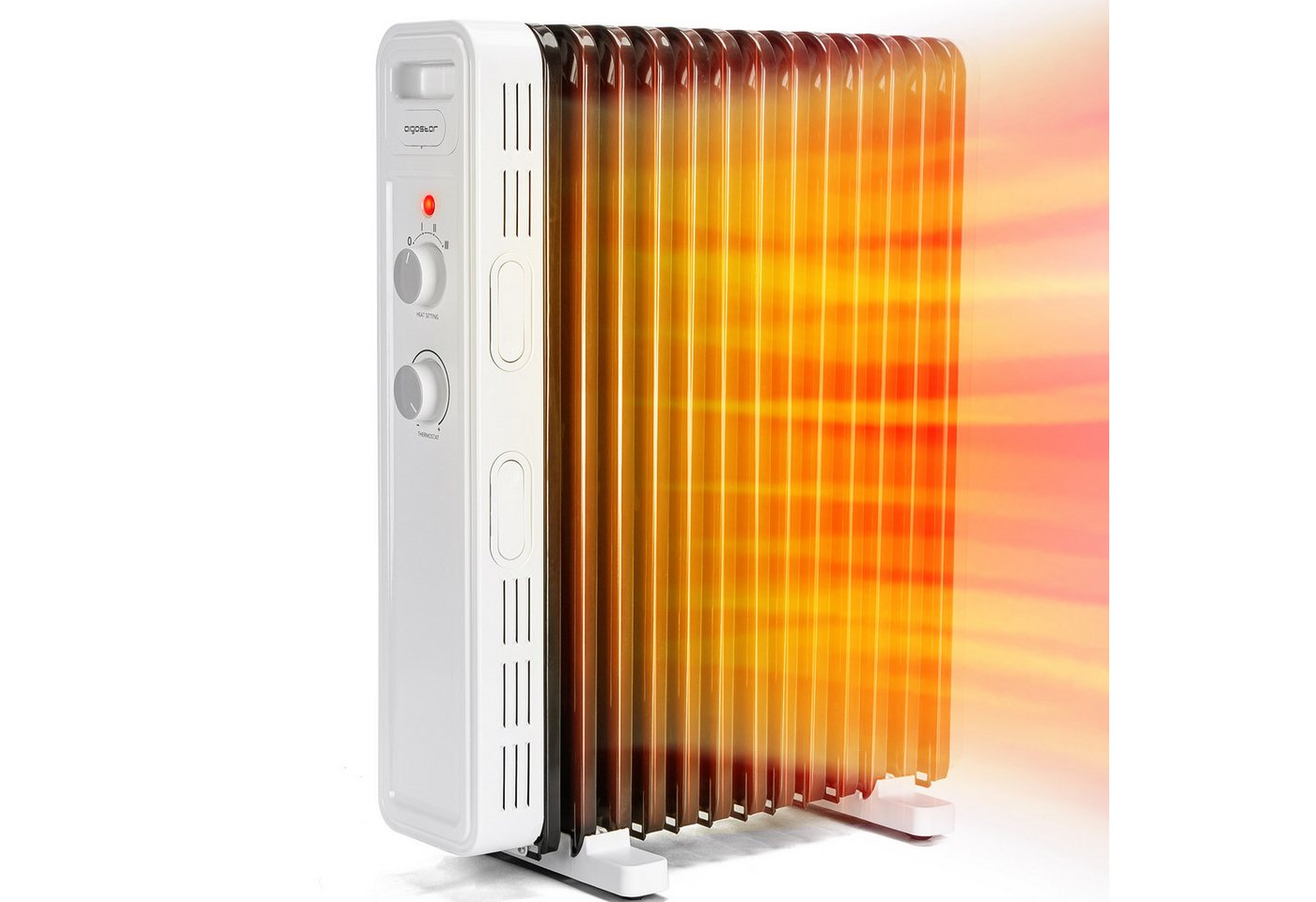Aigostar Ölradiator Energiesparend Heizkörper mit Thermostat, Mobiler Elektro Heizkörper, 2500 W, Schnelle Wärme, Geräuschlose, Überhitzungsschutz, Kippschutz Bild 5
