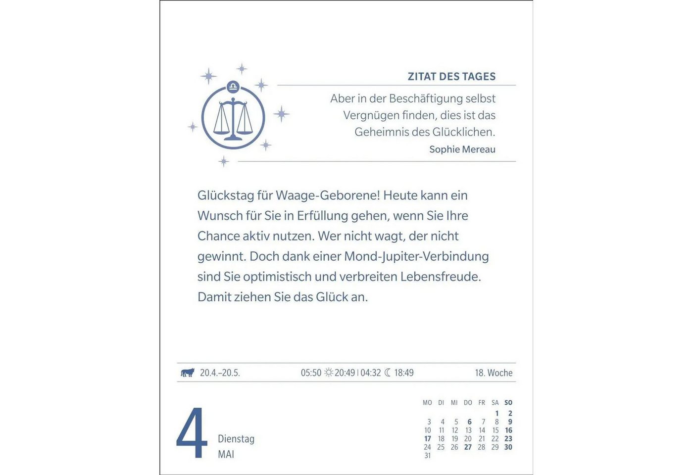 Harenberg Kalender Verlag Abreißkalender Waage Sternzeichenkalender 2027 - Tagesabreißkalender - Ihr...