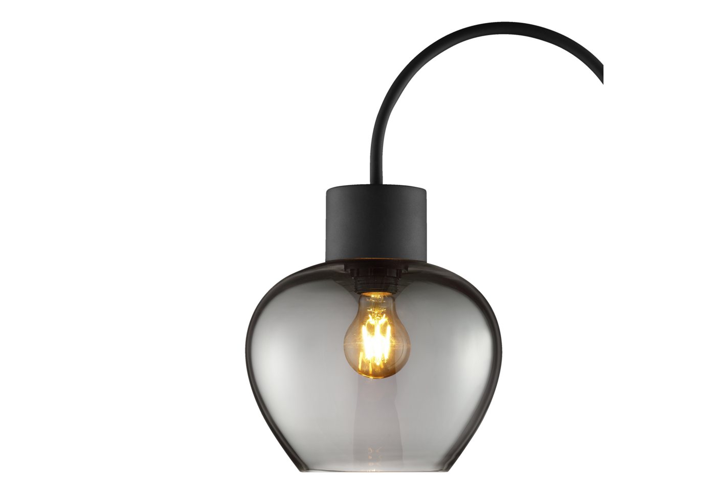 Lightbox Stehlampe, ohne Leuchtmittel, Höhe 164 cm, E27 Fassung, Aluminium, Glas, Schwarz Rauchglas