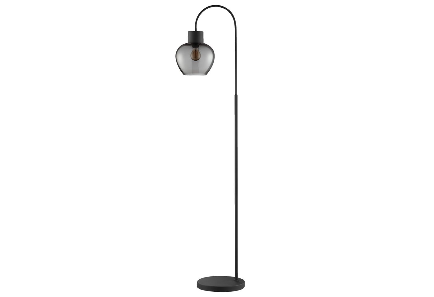 Lightbox Stehlampe, ohne Leuchtmittel, Höhe 164 cm, E27 Fassung, Aluminium, Glas, Schwarz Rauchglas Bild 3
