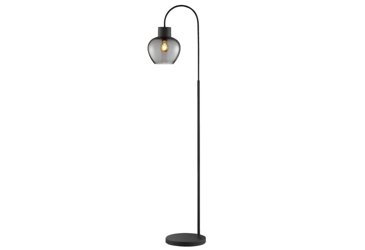 Lightbox Stehlampe, ohne Leuchtmittel, Höhe 164 cm, E27 Fassung, Aluminium, Glas, Schwarz Rauchglas Bild 5