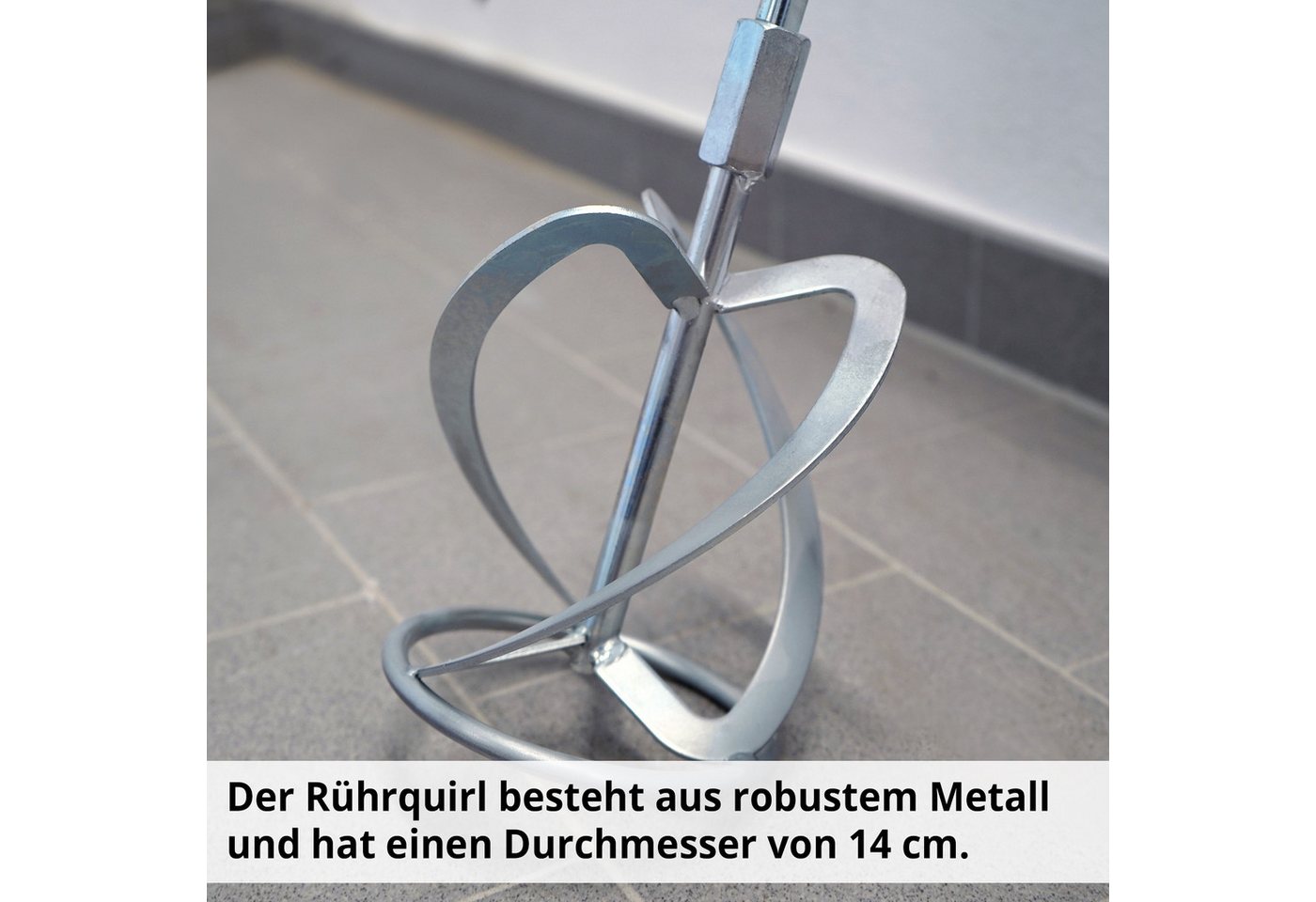 Hecht Rührwerk 1140 Farbrührer Mörtelrührer Quirl 2-Gang 38 Nm M14, Ø 140 mm, 1-tlg., stufenlos regelbar Metallgetriebe Estrichrührer