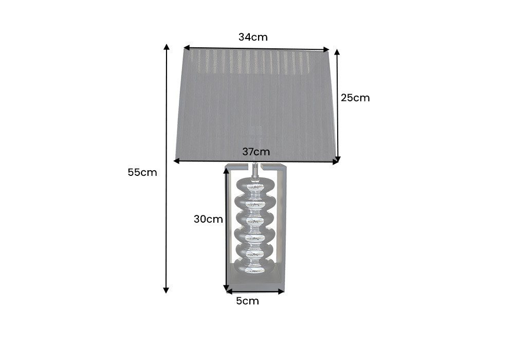 riess-ambiente Tischleuchte GRACIA 55cm schwarz/silber - Stoffschirm, Holzfuß, Modern Design, Ein-/Ausschalter, ohne Leuchtmittel, mit neigbarem Lampenschirm – ideal für Wohnzimmer & Schlafzimmer Bild 3