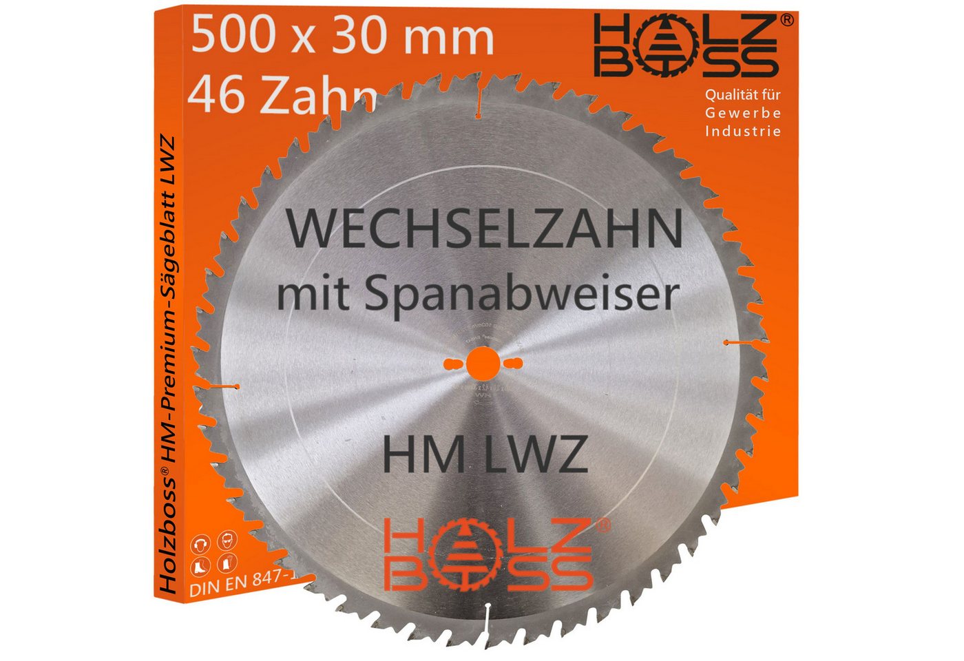 Holzboss® Sägeblatt HM-Kreissägeblatt 46xZahn LWZ 500x30mm mit Spanabweiser Rückschlagarm Bild 4