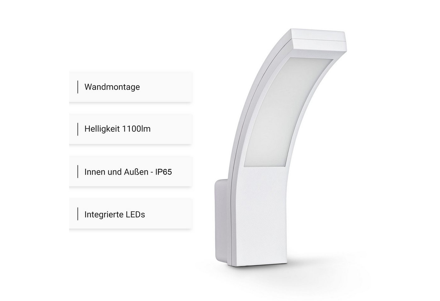 SEBSON Außen-Wandleuchte 2x LED Außenleuchte IP65 15W 1100lm kaltweiß 5800K - Wandleuchte weiß Bild 3