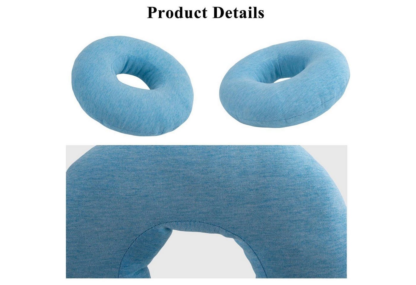 LuxusKollektion Kochbesteckhalter Ohrkissen Piercing Donut Loch Seitenschläfer Ohrenschmerzen Sky Blue Bild 3